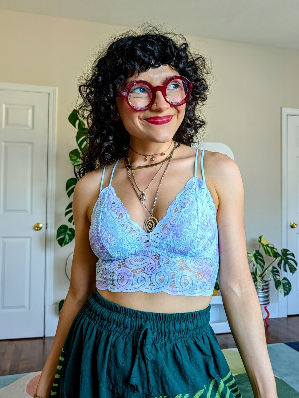 Victoria's Secret blue and purple lace bralette